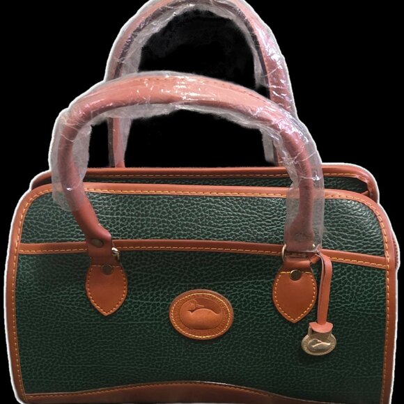 Vintage Dooney & Bourke AWL Satchel - Forest Green & Tan - Picture 8 of 8